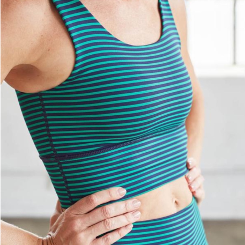 DYI Navy Ivy striped sports bra